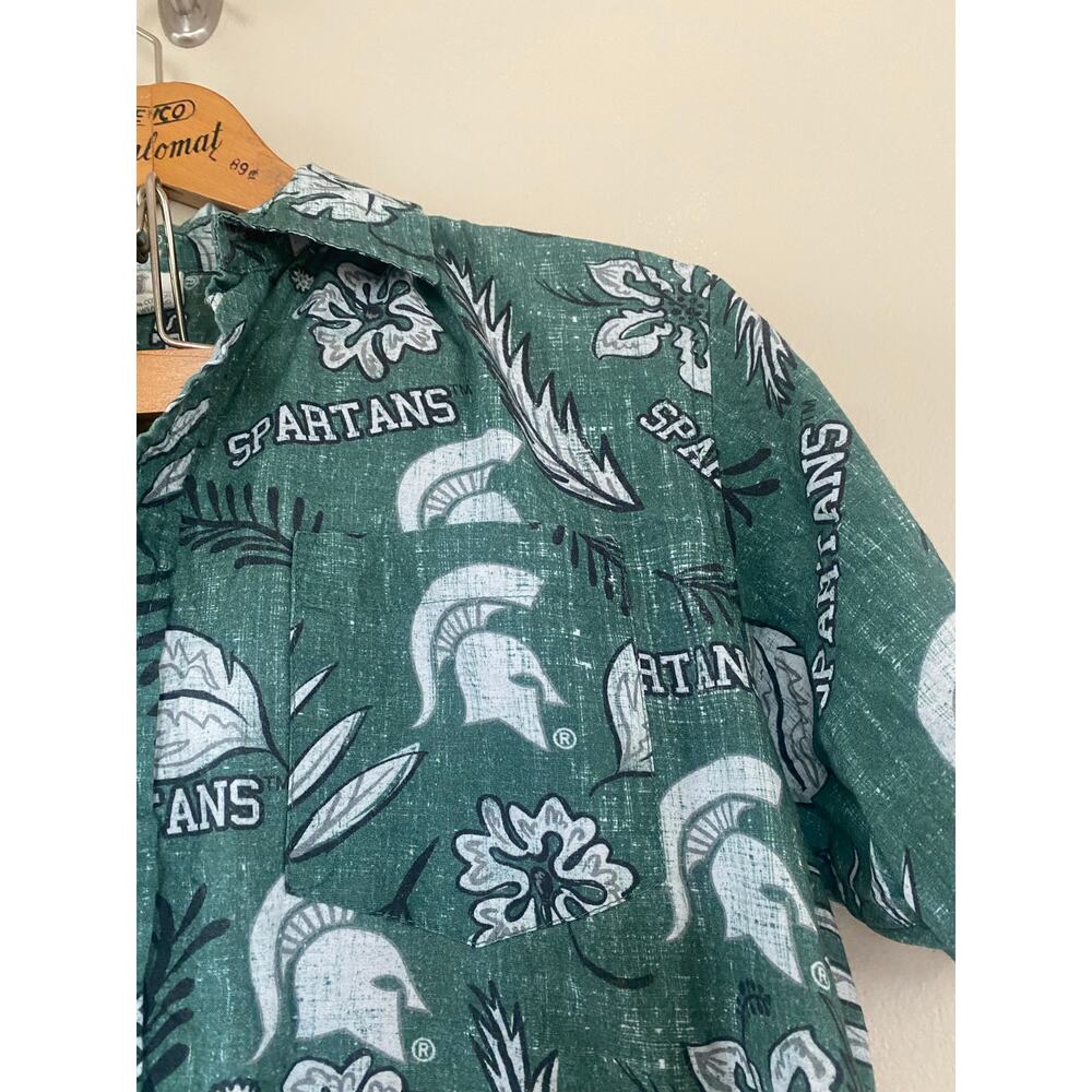 Wes & Willy Mens M College Cabana Boy - Button Up Hawaiian Shirt Michigan State